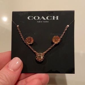 NWT Coach earrings and necklace set
